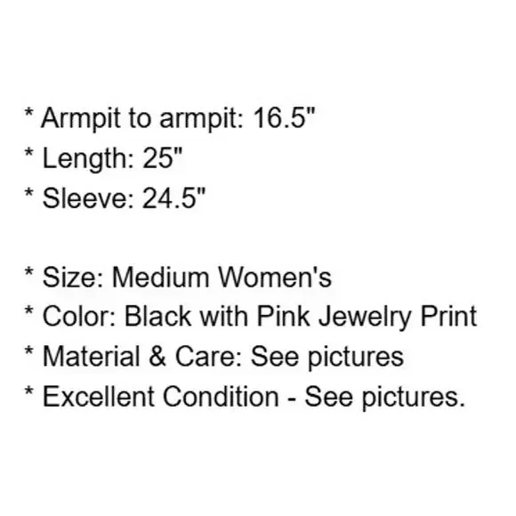 Cache Sweater Womens Medium Black Pink Low Cut Out Jewelry Print Pullover - Picture 4 of 11